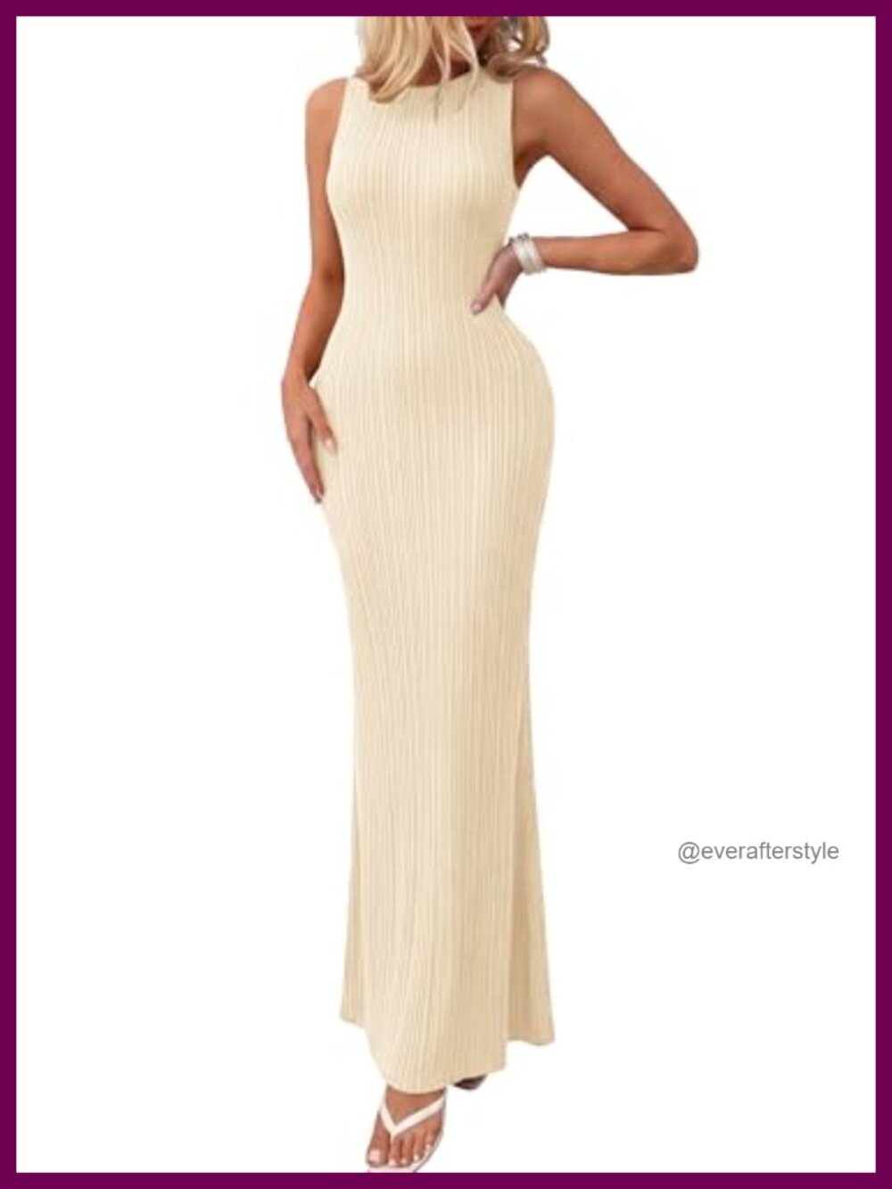 Women's Knit Bodycon Maxi Dress Sleeveless Ribbed Summer Going Out